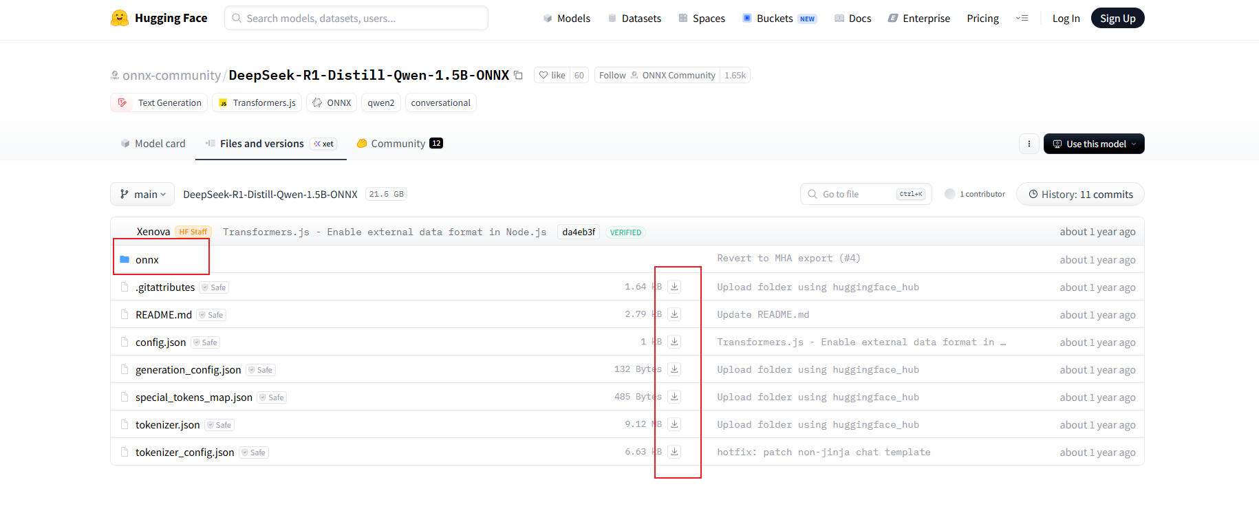 下载ONNX配置文件