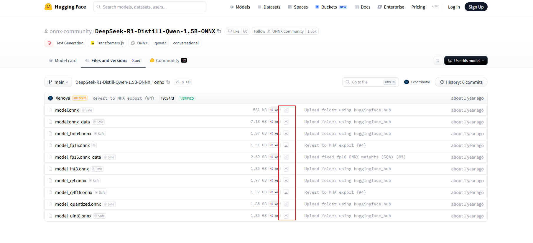 下载ONNX模型文件